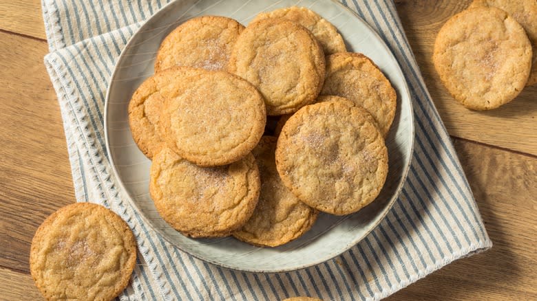Snickerdoodle cookies on plate