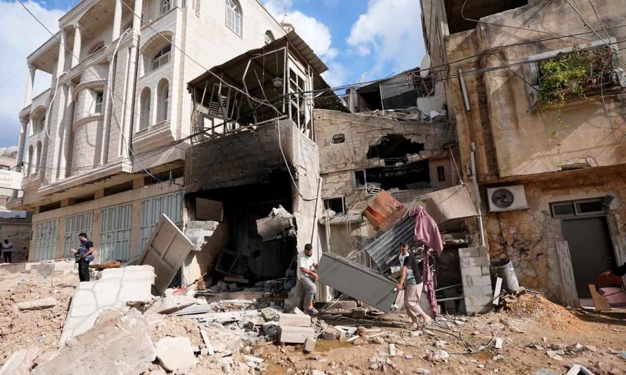 <span>The Nur Shams refugee camp in Tulkarm, West Bank, after an Israeli raid on Thursday.</span><span>Photograph: Issam Rimawi/Anadolu/Getty Images</span>