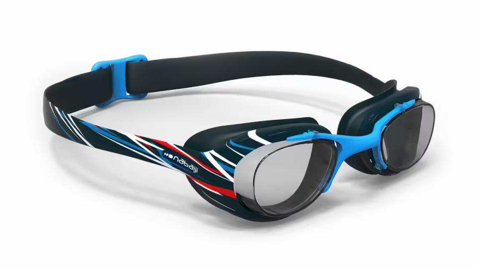 Swimming Goggles - Xbase Print L - Clear - Lenses - Mike Blue. (Photo: Decathlon SG)