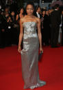 Celebrities in metallic fashion: Naomie Harris wowed in a silver Calvin Klein frock at <a href="http://uk.lifestyle.yahoo.com/photos/cannes-film-festival-2013-fashion-pictures-slideshow/" data-ylk="slk:Cannes.;elm:context_link;itc:0;sec:content-canvas;outcm:mb_qualified_link;_E:mb_qualified_link;ct:story;" class="link  yahoo-link">Cannes.</a>