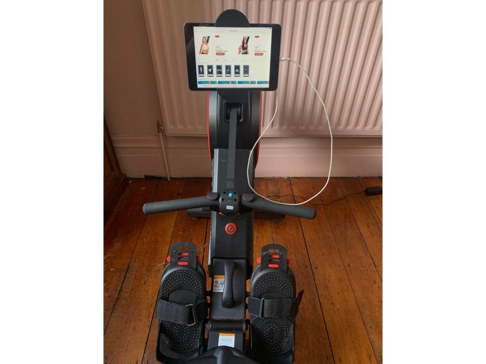 You can easily connect your tablet to the rower (Eva Waite-Taylor)