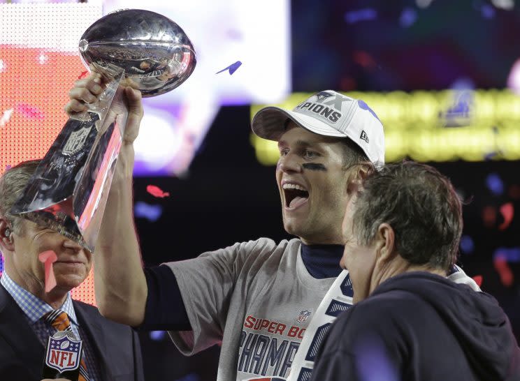 Tom Brady can win his fifth Super Bowl ring on Sunday. (AP)