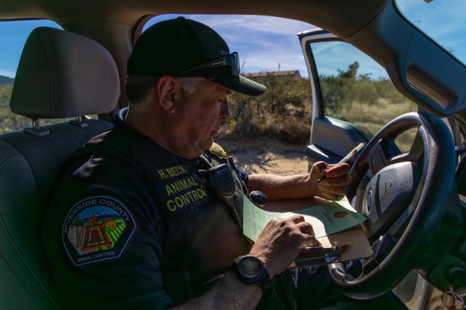 Animal control officer in the rural community in Anza.