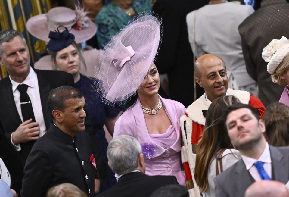 Katy Perry attends the coronation of King Charles III in Westminster Abbey in London, Saturday, May 6, 2023. | Gareth Cattermole/Pool Photo, Associated Press