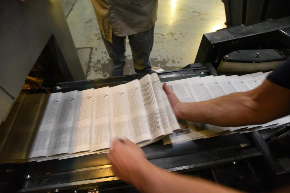 Newspaper production process at the Rockaway facility