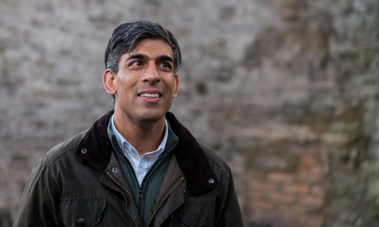 <span>Rishi Sunak in North Yorkshire, where he has a Grade-II listed manor with a private lake and heated swimming pool.</span><span>Photograph: Ian Forsyth/PA</span>