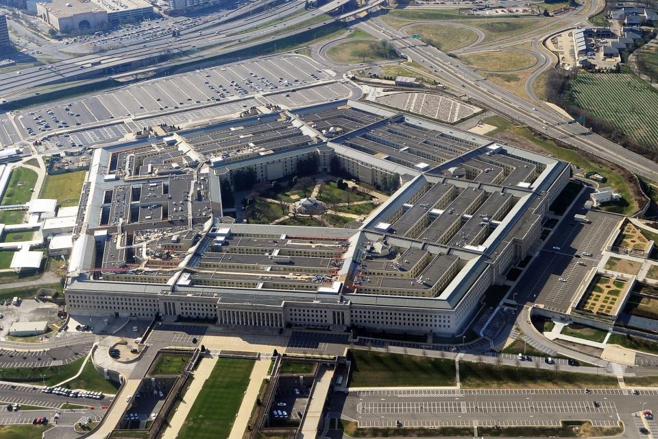 This picture taken 26 December 2011 shows the Pentagon building in Washington, DC. The Pentagon, which is the headquarters of the United States Department of Defense (DOD), is the world's largest office building by floor area, with about 6,500,000 sq ft (600,000 m2), of which 3,700,000 sq ft (340,000 m2) are used as offices. Approximately 23,000 military and civilian employees and about 3,000 non-defense support personnel work in the Pentagon. AFP PHOTO (Photo by STAFF / AFP) (Photo by STAFF/AFP via Getty Images)