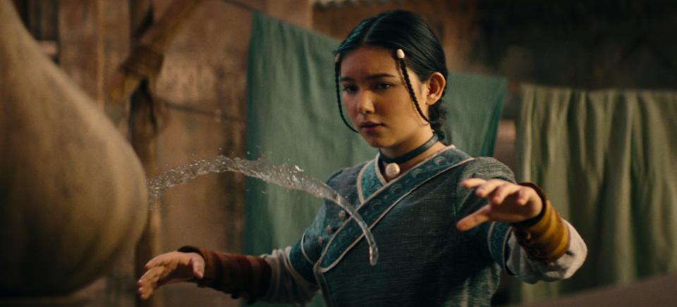 Kiawentiio as Katara in season 1 of Avatar: The Last Airbender.