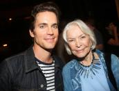 Matt Bomer and Ellen Burstyn pose backstage at the hit musical <em>The Prom</em> at the Longacre Theatre on Thursday in N.Y.C.