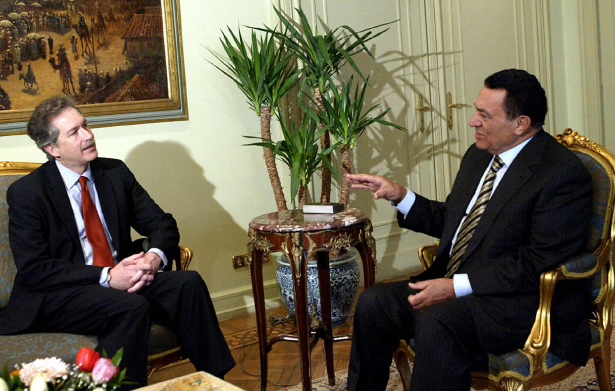 Hosni Mubarak, right, and William Burns