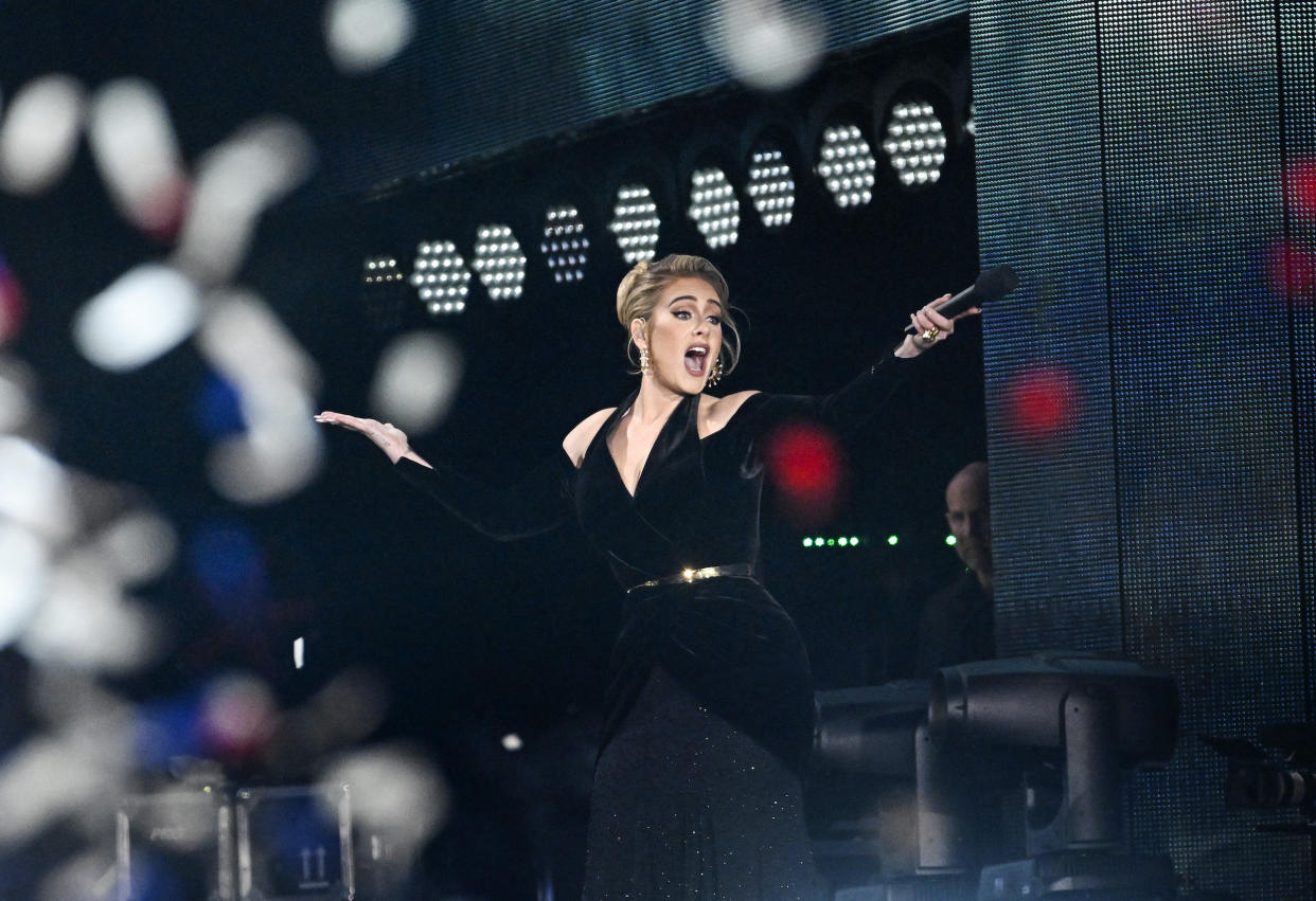 The singer performed her greatest hits. (GARETH CATTERMOLE / Gareth Cattermole/Getty Images for Adele)