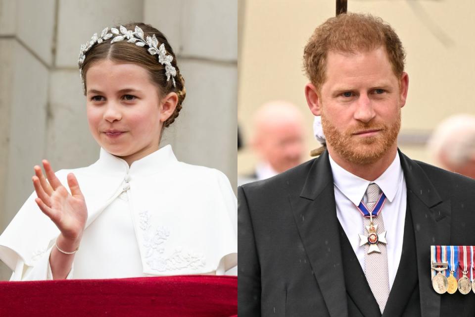  Princess Charlotte could defy Prince Harry&#39;s fears. Seen here side by side  