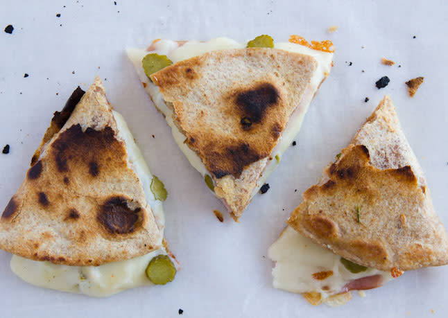 Cuban Quesadillas and Baked Sweet Potato Fries