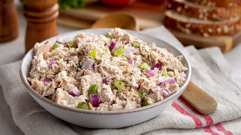 Tuna salad in a bowl