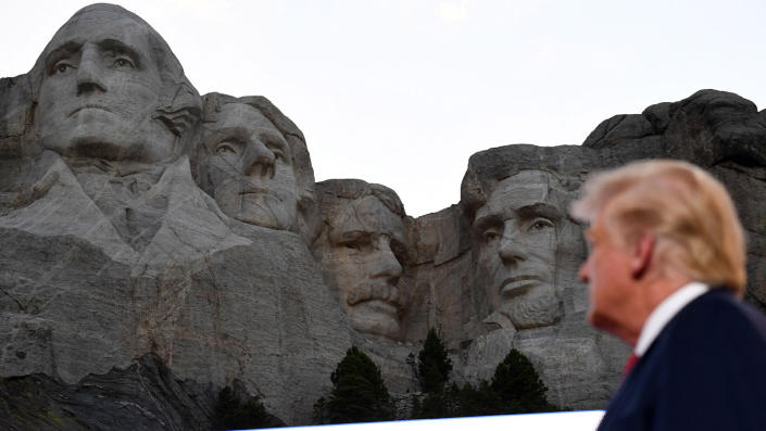 President Trump arrives at Mount Rushmore on July 3. (Photo by Saul Loeb/AFP via Getty Images)
