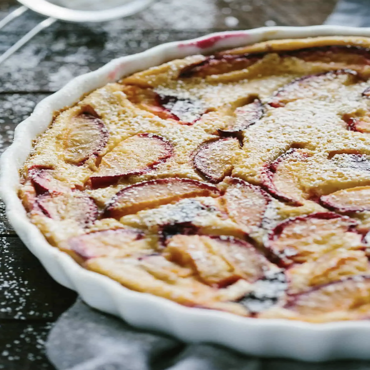 Plum clafoutis.