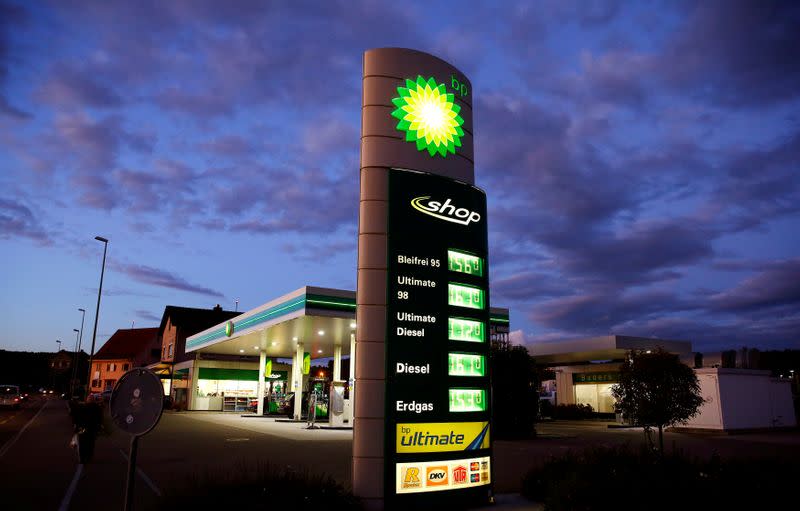 FILE PHOTO: A general view shows BP petrol station in Kloten
