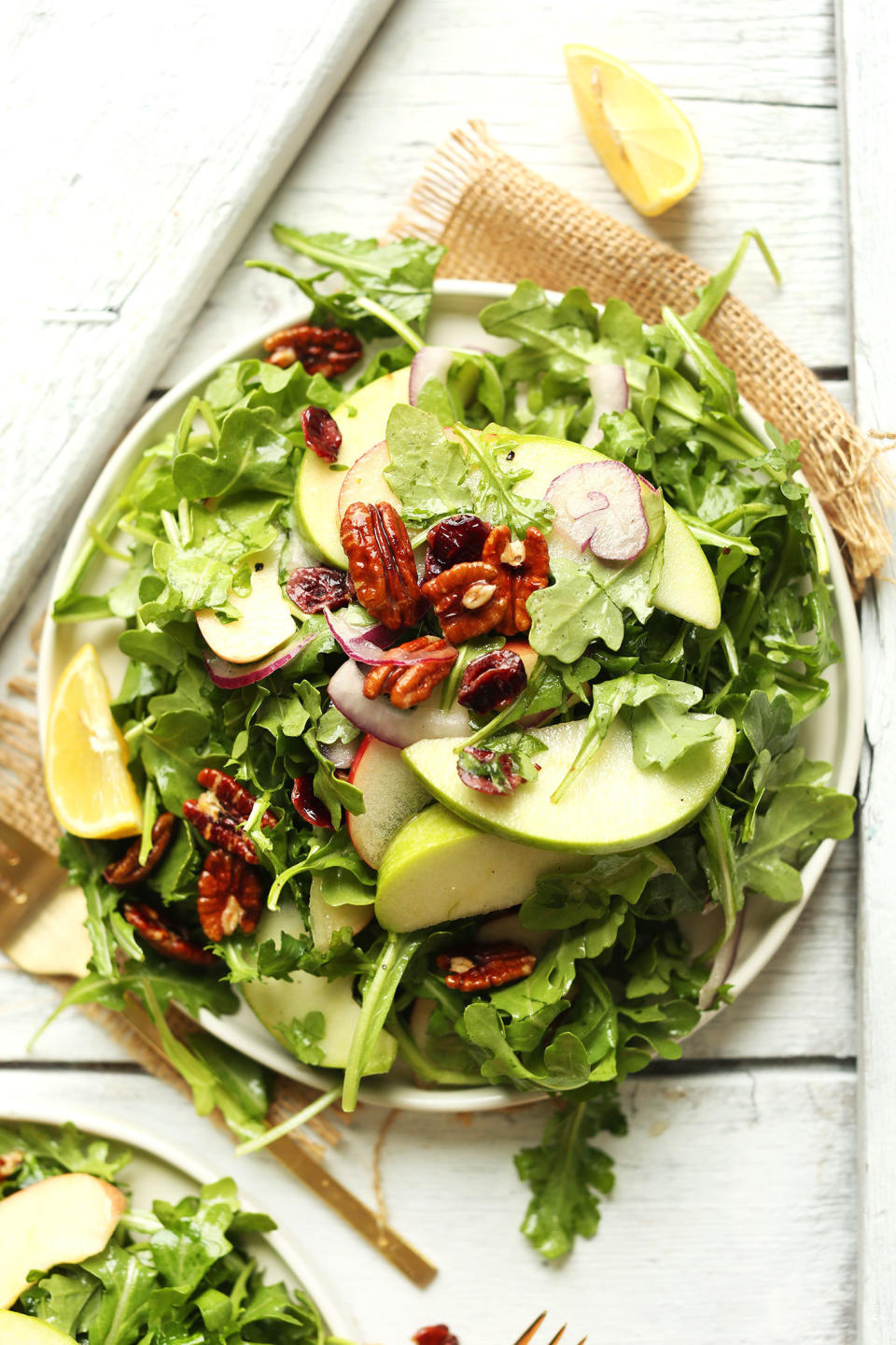 <strong>Get the <a href="http://minimalistbaker.com/apple-pecan-arugula-salad/" target="_blank">Apple Pecan Arugula Salad recipe</a>&nbsp;from&nbsp;Minimalist Baker</strong>