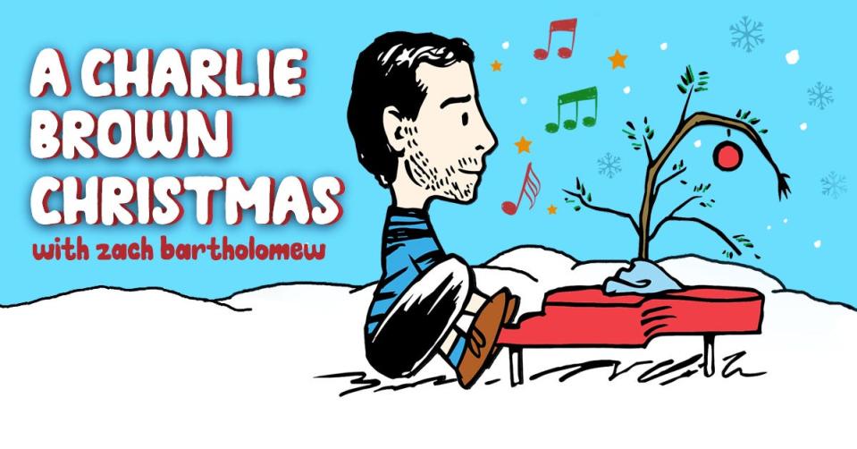 A publicity poster for Zach Bartholomew Trio's "A Charlie Brown Christmas" concert