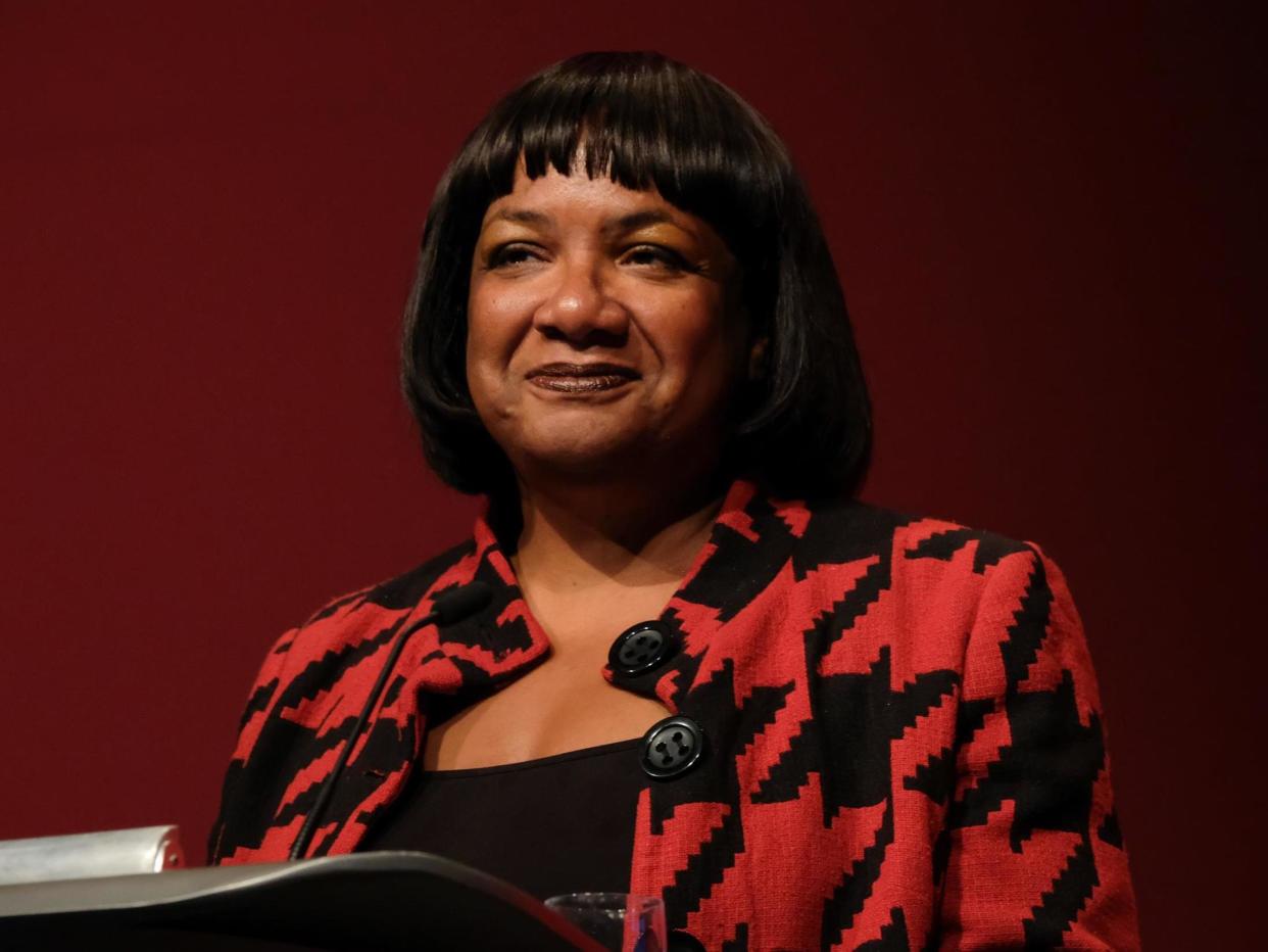 Shadow home secretary Diane Abbott, 25 September, 2018: Getty