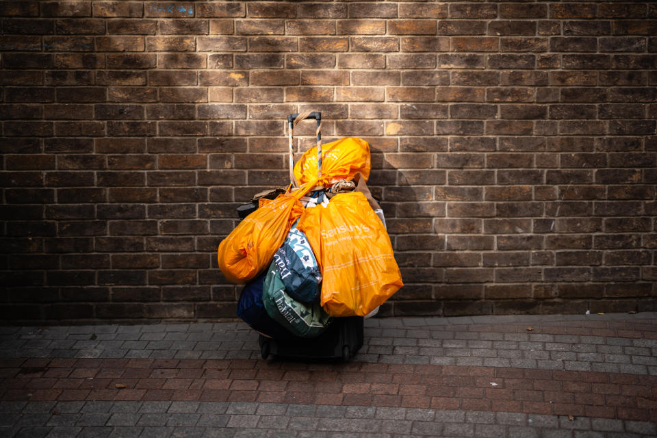 Photo of a trolley covered in bagstaken with the Nikon Z f