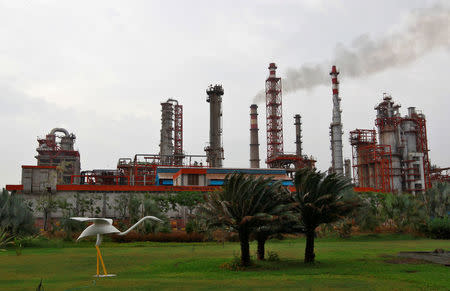 An oil refinery of Essar Oil, which runs India's second biggest private sector refinery, is pictured in Vadinar in the western state of Gujarat, India, October 4, 2016. REUTERS/Amit Dave/File Photo