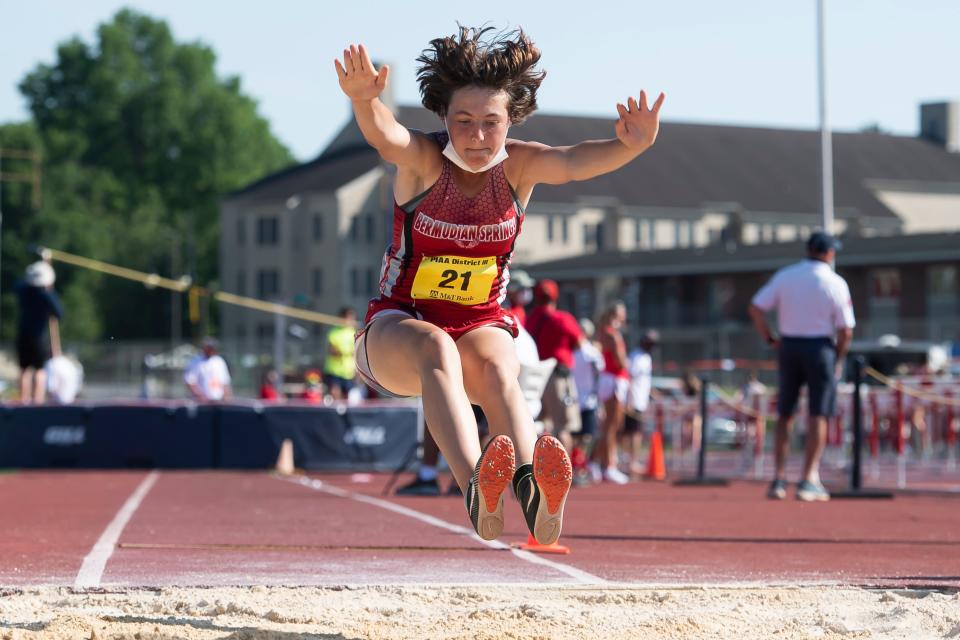 Bermudian Springs' Alison Watts has been among the top long and triple jumpers in the YAIAA this season.