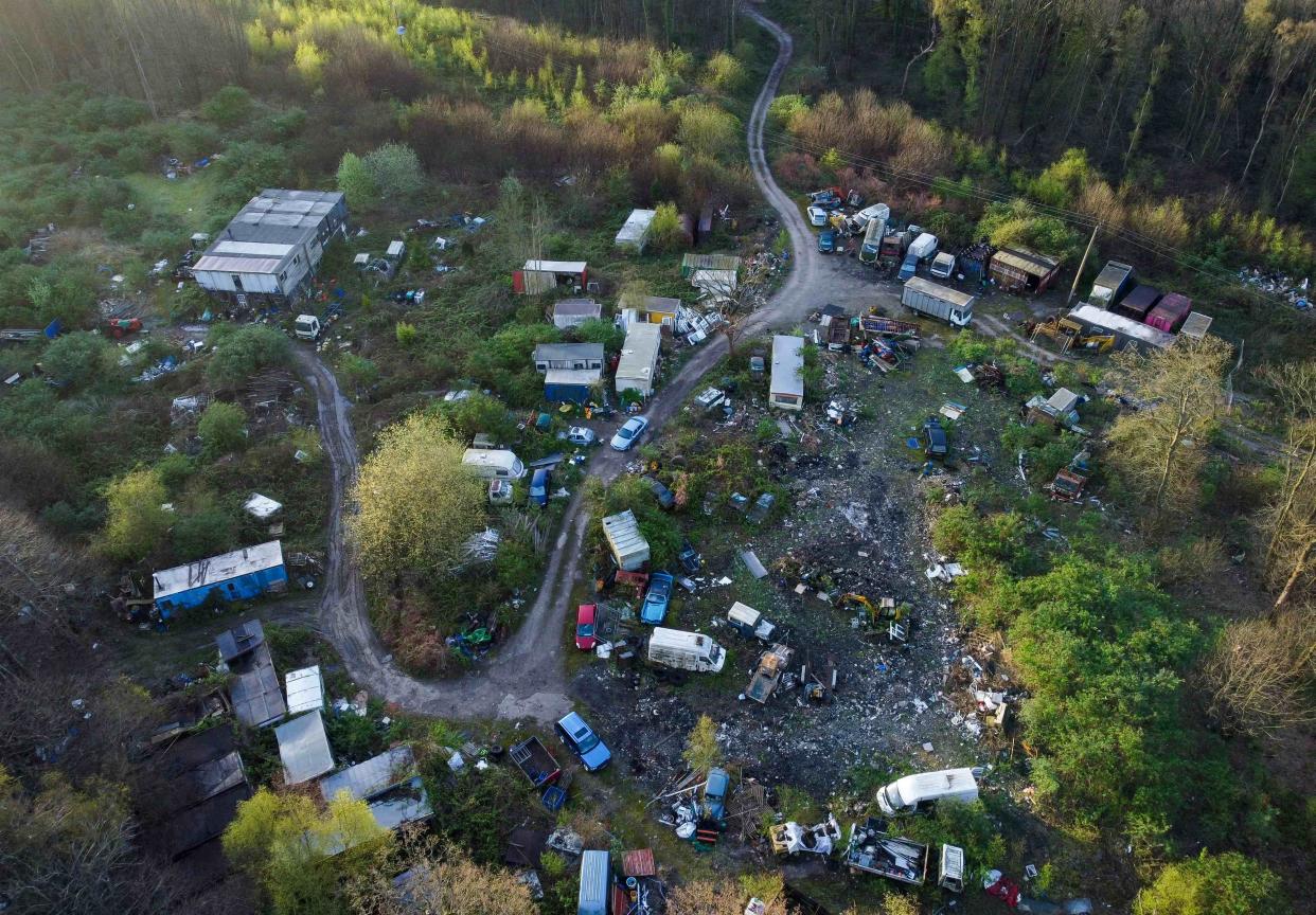 An aerial view of the land taken by a drone. (SWNS)