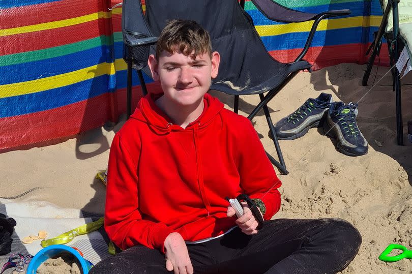 Cameron on the beach in Southport