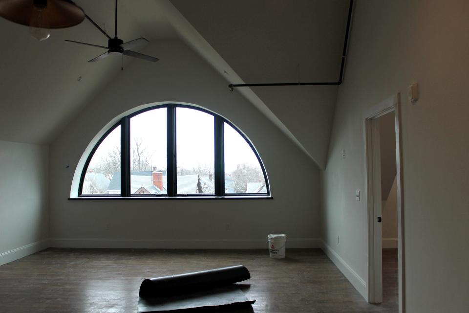 Inside one of the units of The Calvert Newport apartments, which previously was the Cranston Calvert School.