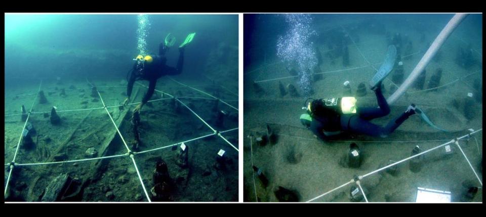 Archaeologists have found artifacts and evidence of an ancient people on the bottom of the lake. Gibaja et al., 2024/PLOS One