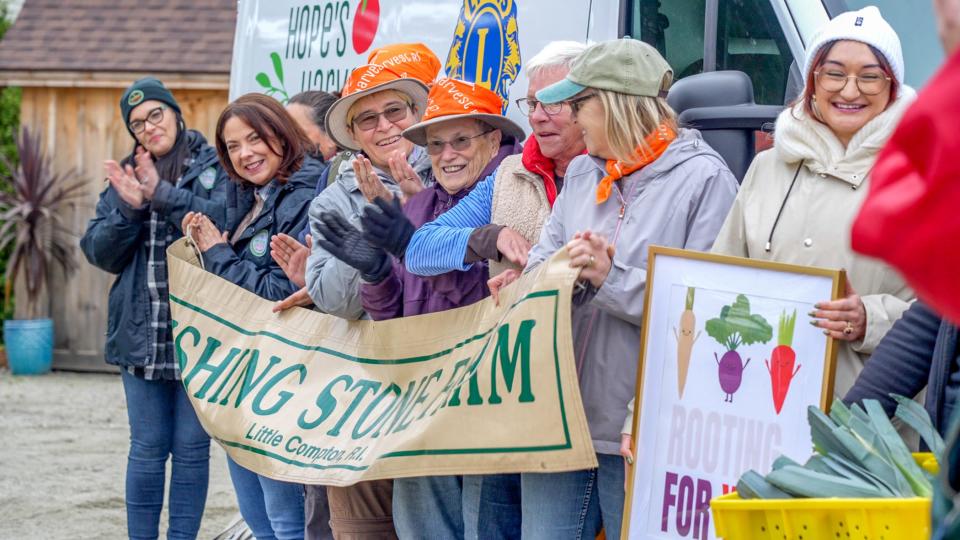 Hope's Harvest celebrated Thursday at Wishing Stone Farm in Little Compton after hitting 1 million pounds of recovered crops.