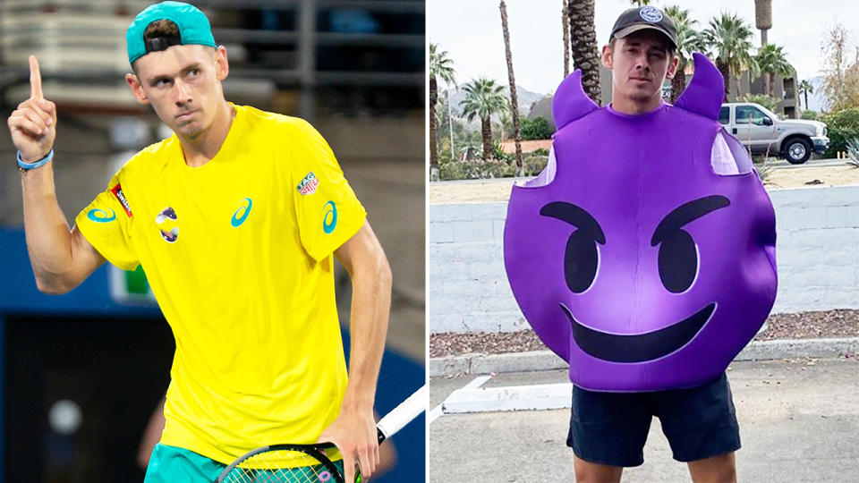 Alex de Minaur, pictured here looking for work during the coronavirus shutdown.