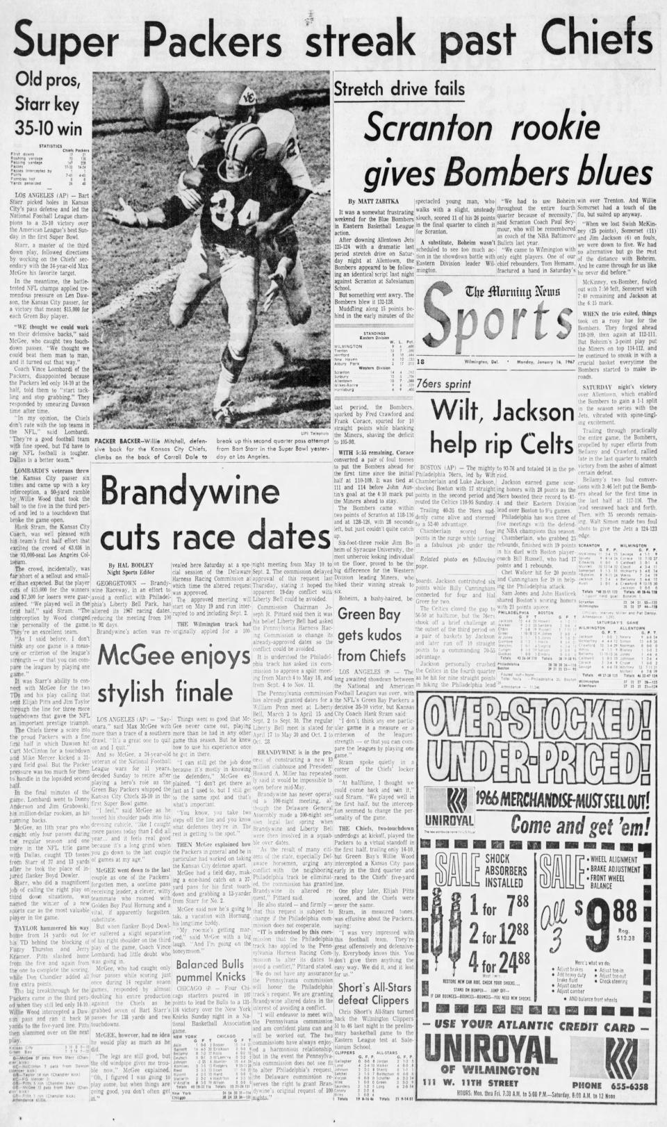 Front page of The Morning News from Jan. 16, 1967.