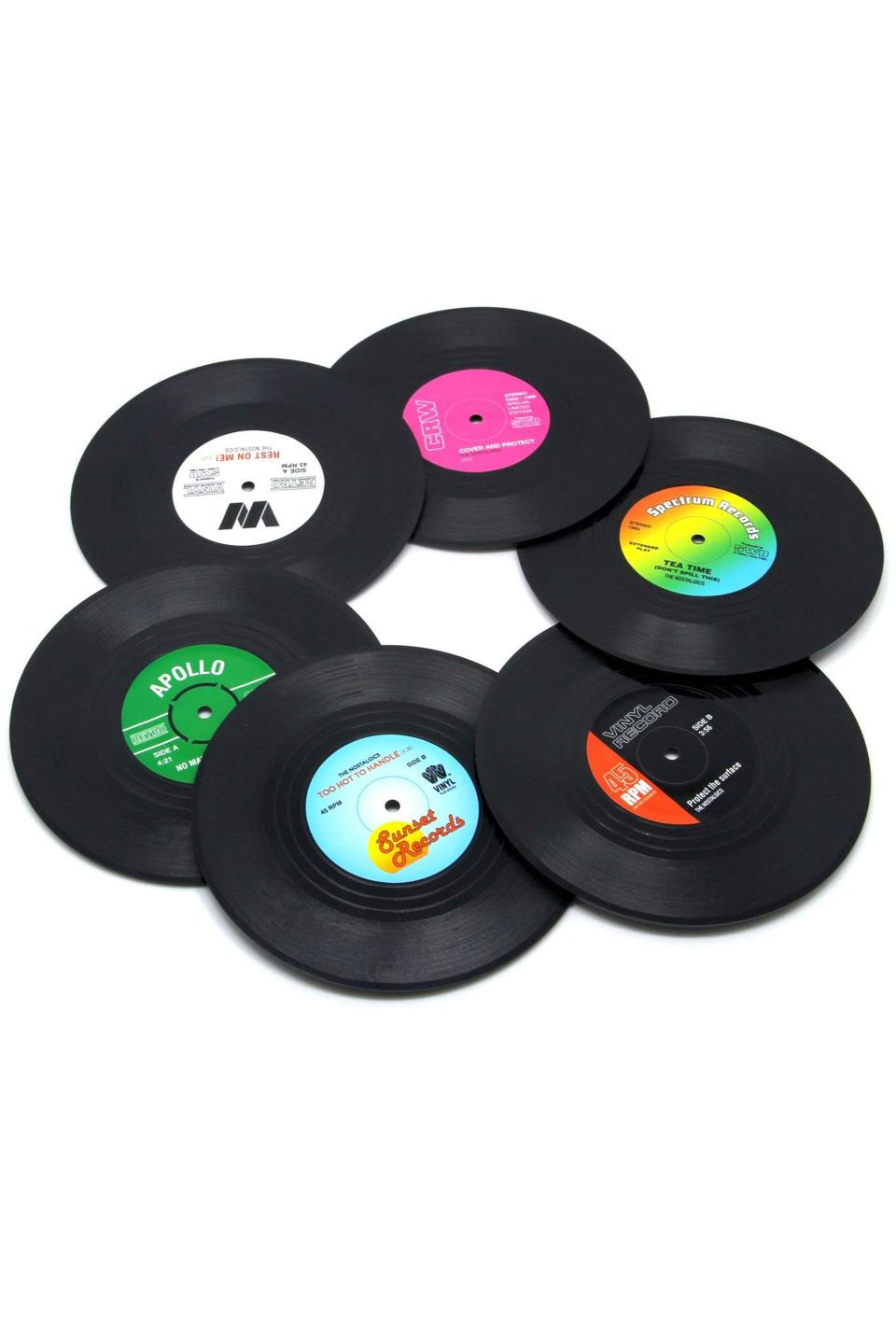 3) BEST GRAPHIC: Vinyl Record Disk Coasters
