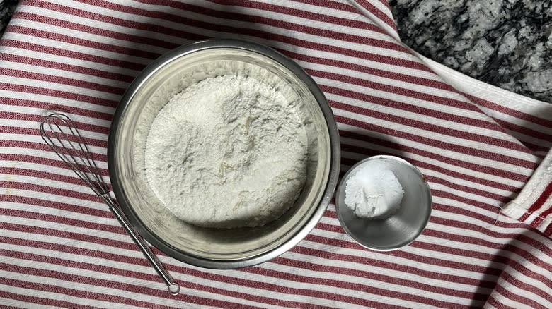 flour in metal bowl