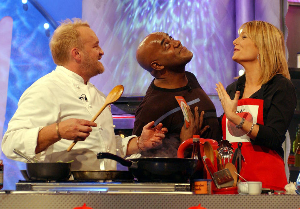 TV chefs Anthony Worrall-Thompson, Ainsley Harriott guest and Gaby Roslin, take part in a special edition of 'Ready Steady Cook' in aid of 'Children In Need' at Capital Studios, south west London.