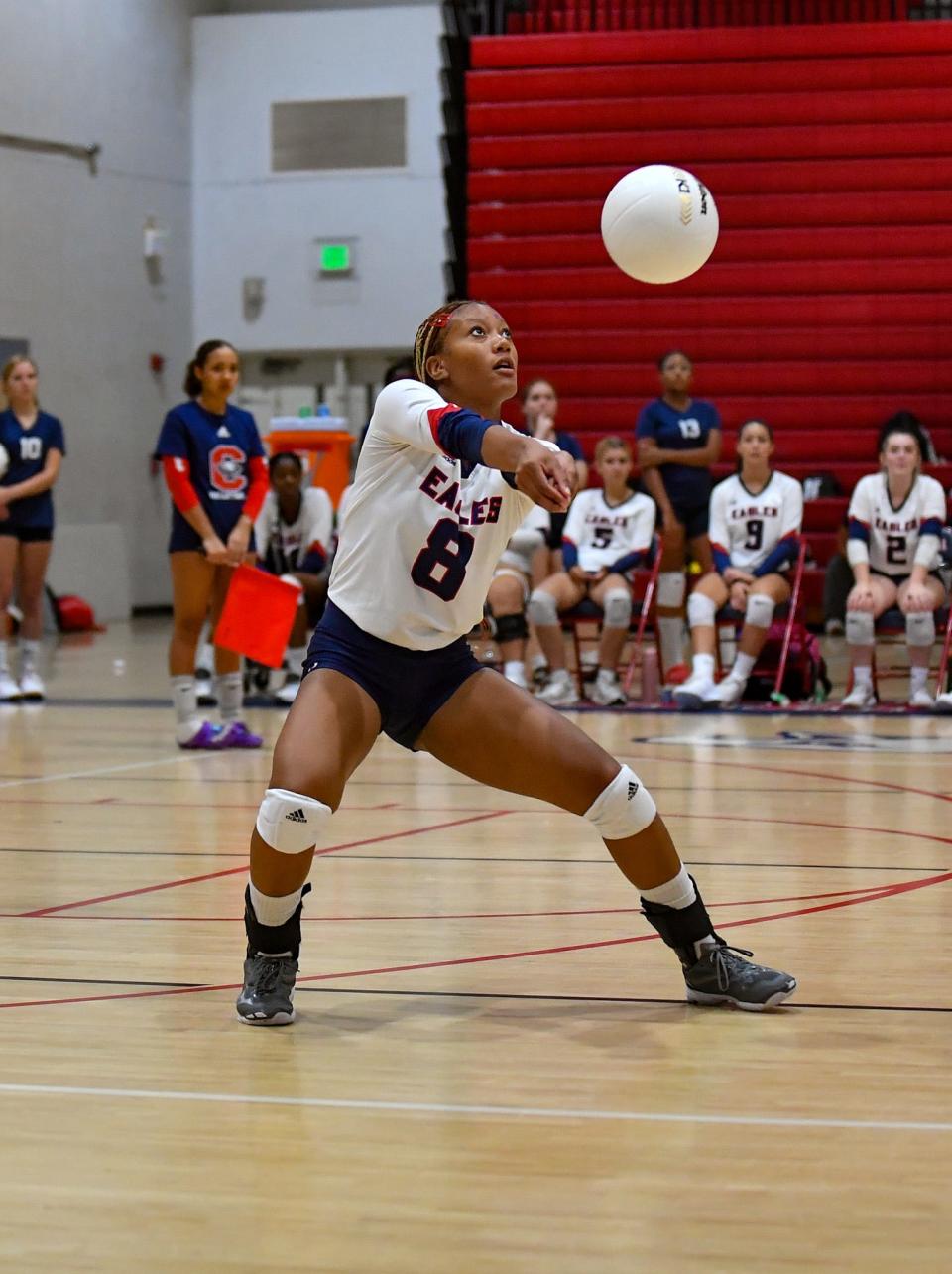 St. Lucie West Centennial hosts Martin County in a volleyball match, Tuesday, Aug. 22, 2023, in Port St. Lucie.