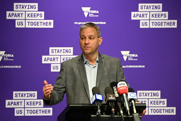 Victoria's Chief Health Officer Professor Brett Sutton speaks to the media in Melbourne, Australia. 