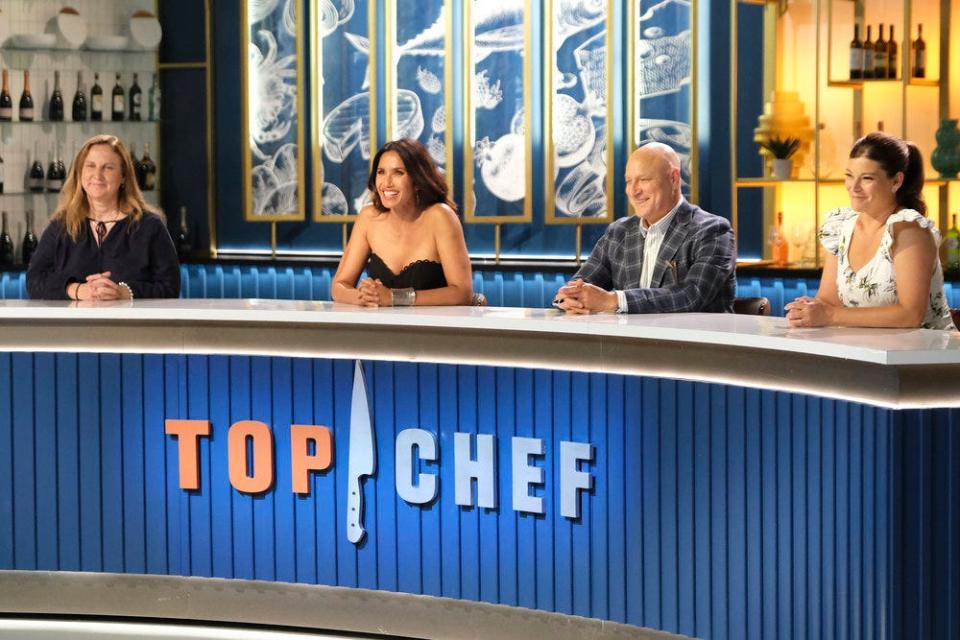 They're back. Knives are out as "Top Chef" kicks off a "World All Stars" season in London, with guest judge Angela Harnett and longtime judges Padma Lakshmi, Tom Colicchio and Gail Simmons.