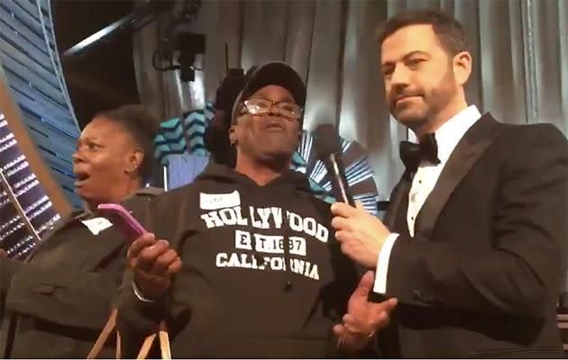 Host Jimmy Kimmel introduced Gary to the crowd. Photo: Twitter