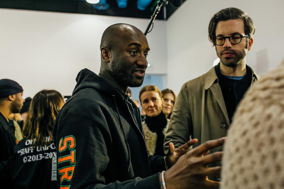 Virgil and GQ Style editor-in-chief Will Welch debrief after the show