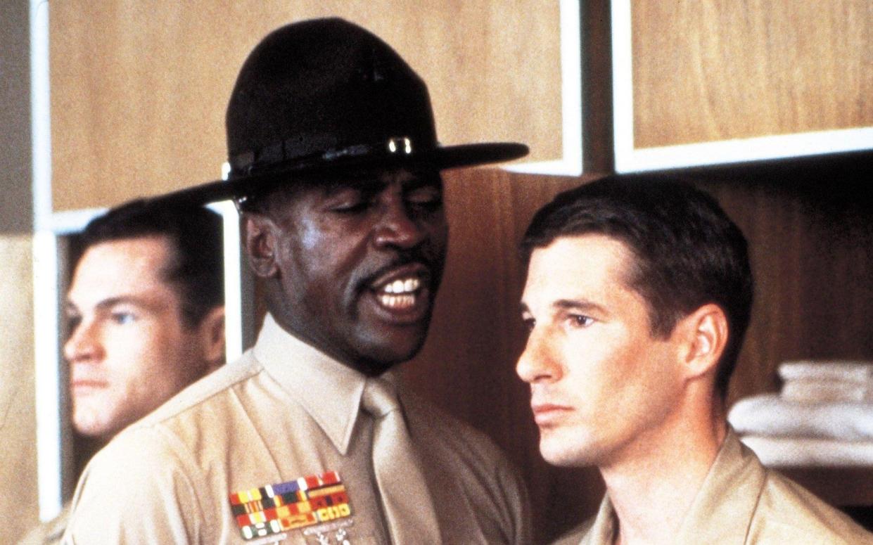 Louis Gossett and Richard Gere in An Officer and a Gentleman