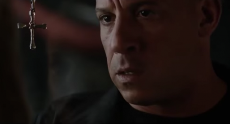 Dom (Vin Diesel) with the necklace in a shot from <em>The Fate of the Furious</em> trailer. (Photo: Universal/YouTube)