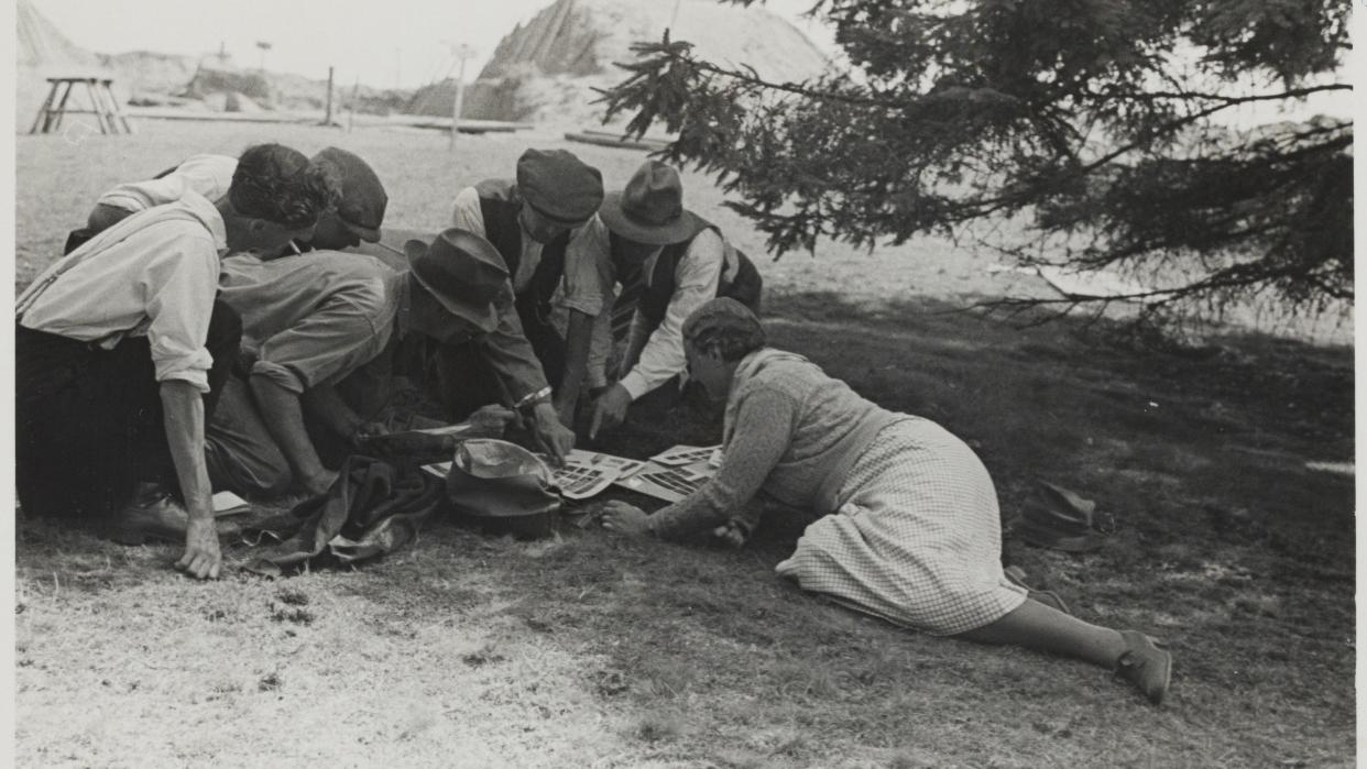 One of the original photographs taken by Barbara Wagstagg during the 1939 dig