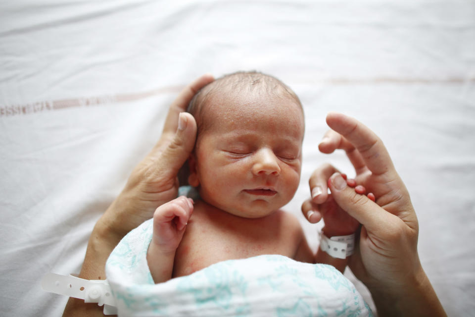 A newborn at maternity ward