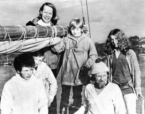 <p>Douglas Robertson</p> The Robertson family on the yacht 'Lucette'