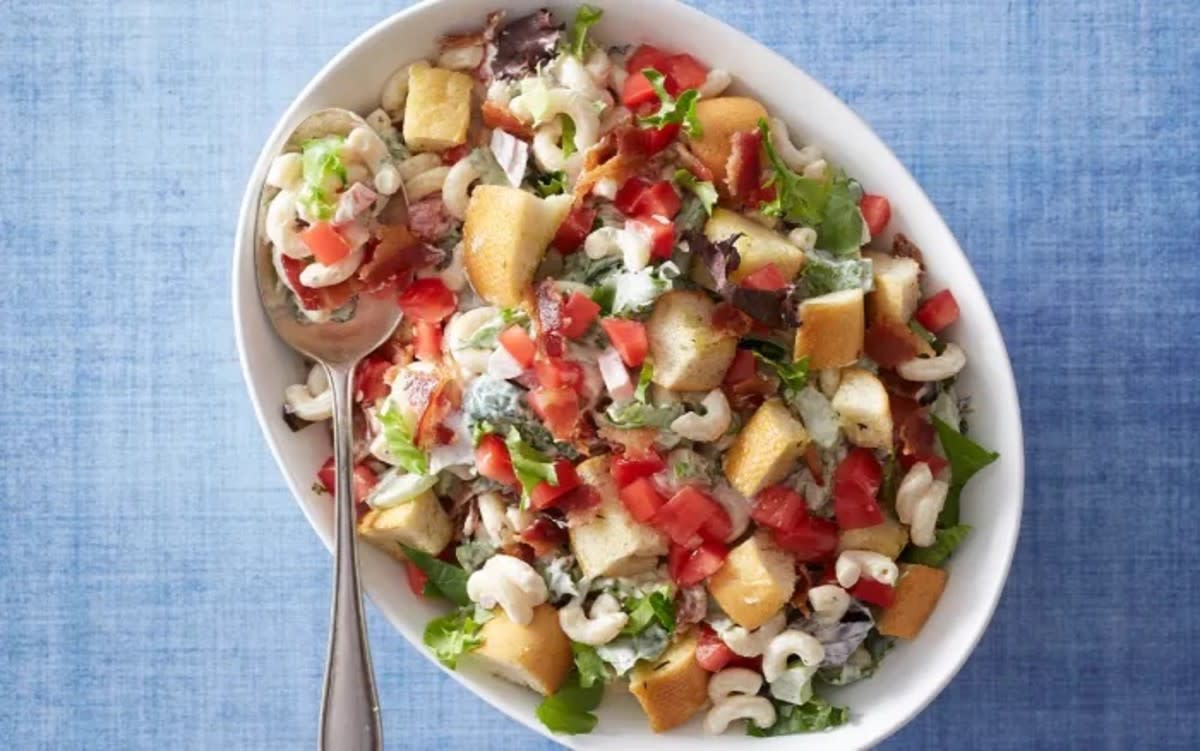 <p>Jocelyn Ruggiero</p><p>With all the classic BLT ingredients, plus more, you will crave this salad.</p><p><strong>Get the recipe: <a href="https://parade.com/842785/jocelynruggiero/blt-macaroni-salad/" rel="nofollow noopener" target="_blank" data-ylk="slk:BLT Macaroni Salad;elm:context_link;itc:0;sec:content-canvas" class="link rapid-noclick-resp">BLT Macaroni Salad</a></strong></p>