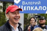 In this photo taken on Tuesday, May 26, 2020, Valery Tsepkalo, a former ambassador to the United States and founder of a successful hi-tech park, speaks to the media in Minsk, Belarus. Belarus’ authoritarian President Alexander Lukashenko faces a perfect storm as he seeks a sixth term in the election held Sunday, Aug. 9, 2020 after 26 years in office. Mounting public discontent over the worsening economy and his government’s bungled handling of the coronavirus pandemic has fueled the largest opposition rallies since the Soviet collapse. (AP Photo/Sergei Grits, File)