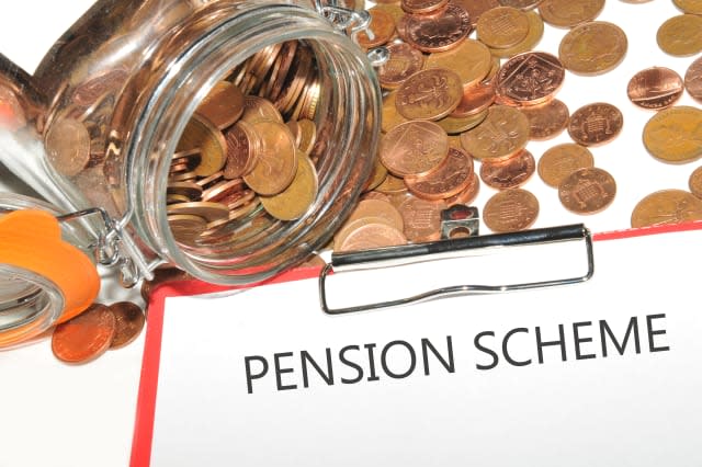 pension scheme concept with jar ...